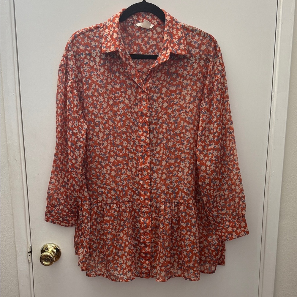 H&M Oversized Floral Blouse